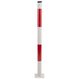 Słupek parkingowy blokujący U-12b | metalowy, 110 cm, na stopie, łańcuchowy, 2 otwory (zalecane) - Ogrodzenia U-12